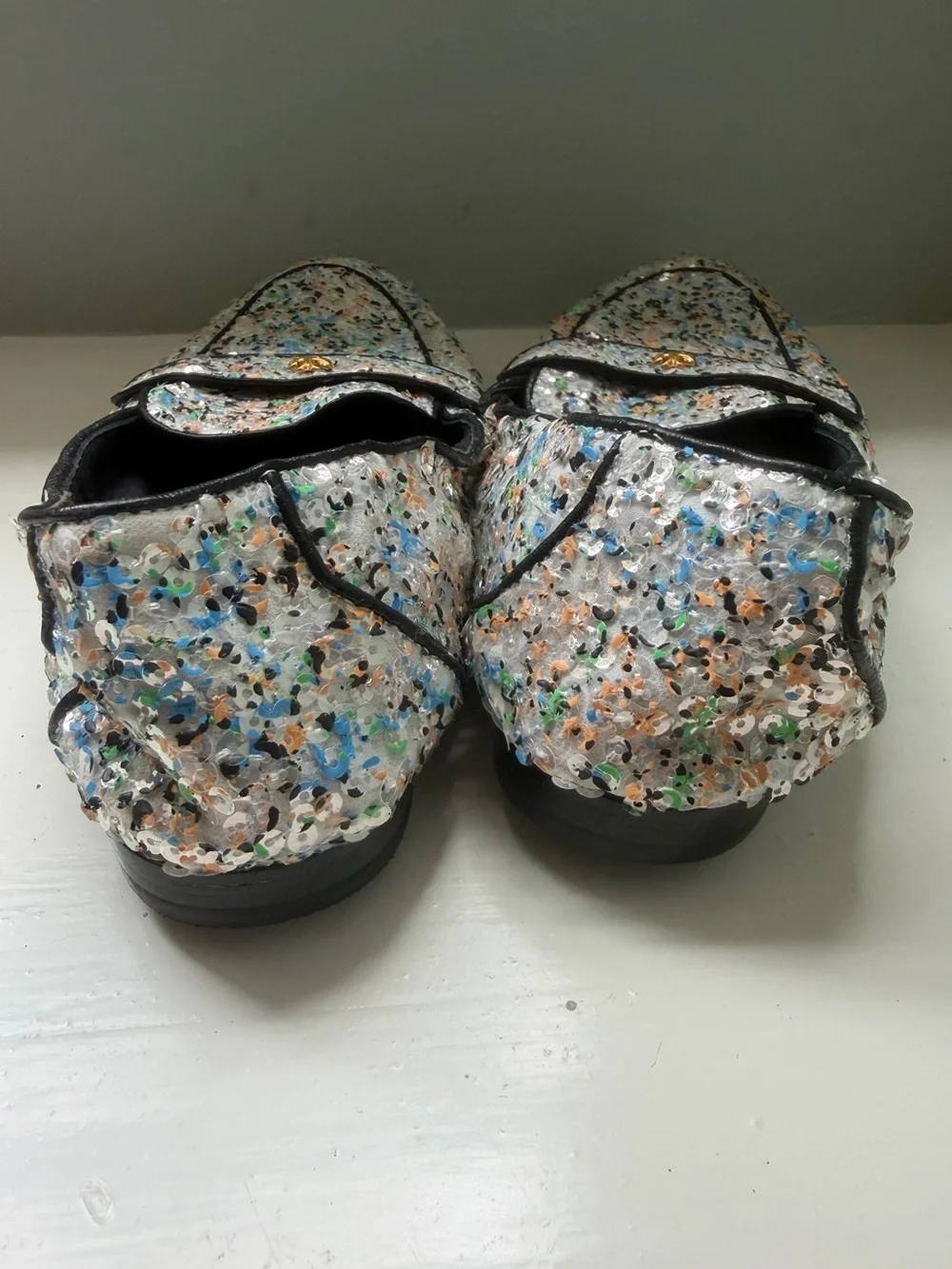 Tory Burch Multicolor Sequin Ballet Leather Loafers